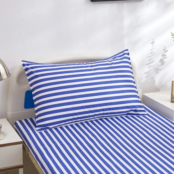 Wholesale Blue and White Hospital Bed Sheet Set
