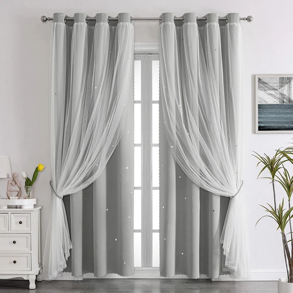 Double Layer Hollow Stars Mesh Curtains