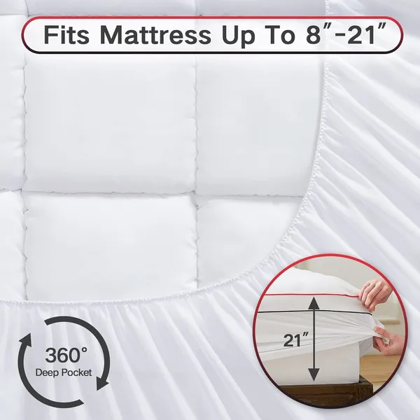 Cooling Full Mattress Topper for Deep Sleep