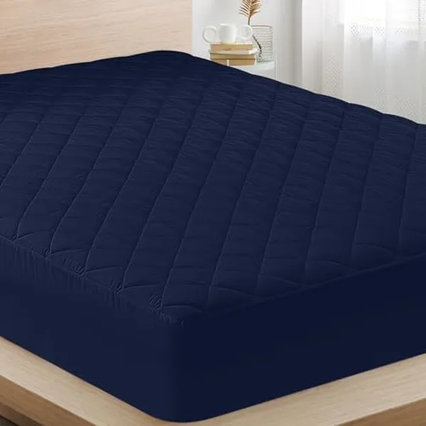 Queen Bedding Quilted Fitted Mattress Pad - Elastic Protector
