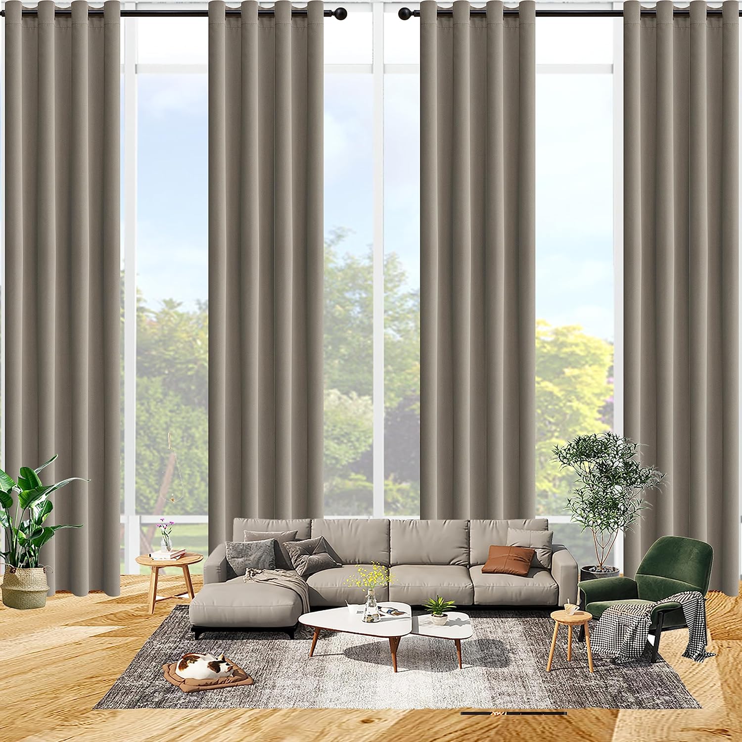 Custom Extra Long Curtains for High Ceilings - Grey Drapes
