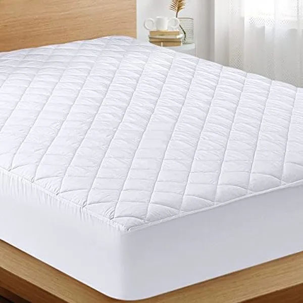 Queen Bedding Quilted Fitted Mattress Pad - Elastic Protector