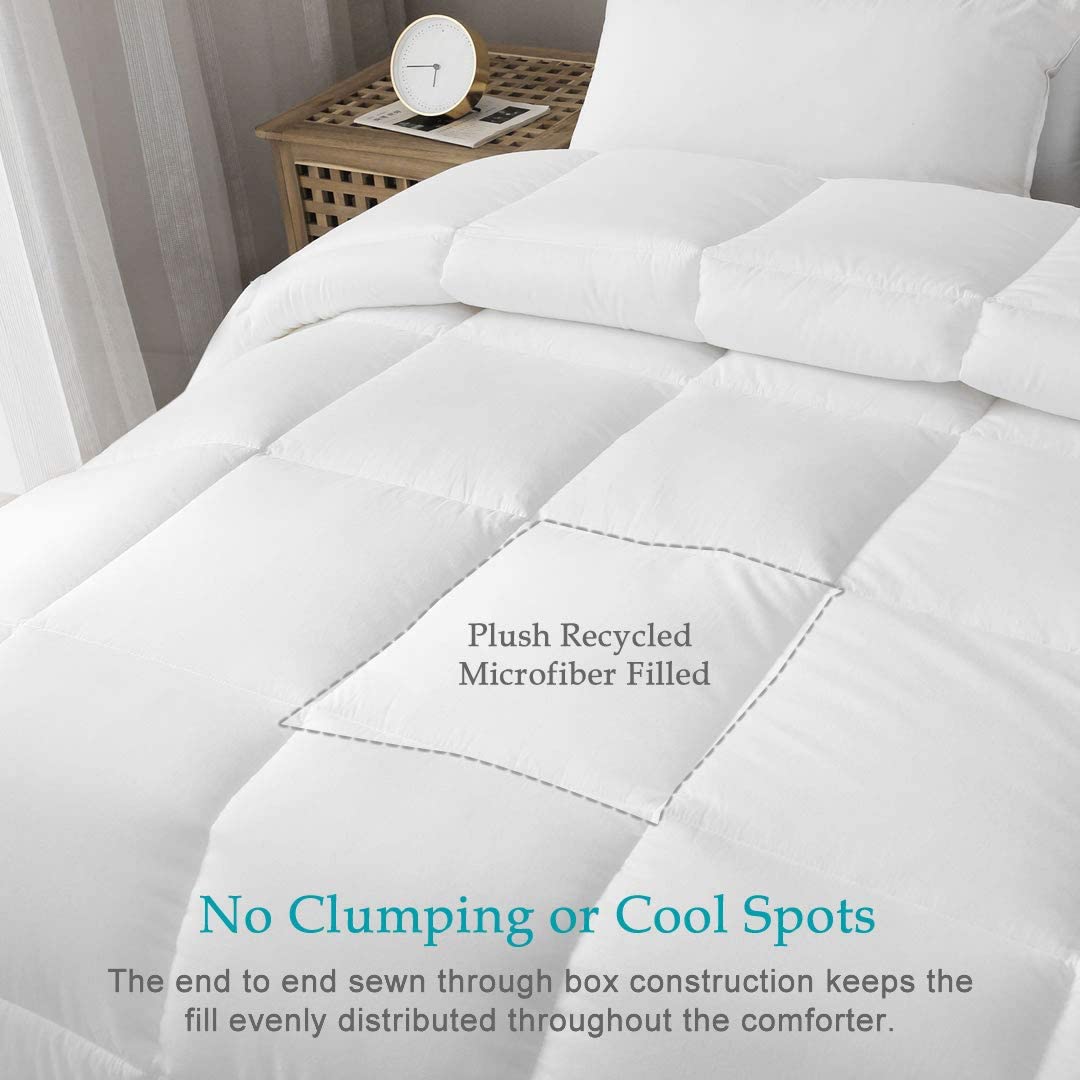 Affordable King Size Microfiber White Bed Quilt Comforter
