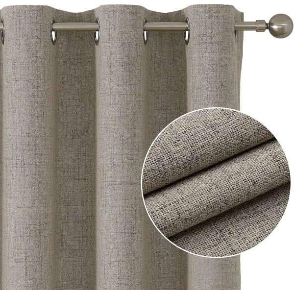 100% Shading Coating Linen Curtain - Heat Insulation