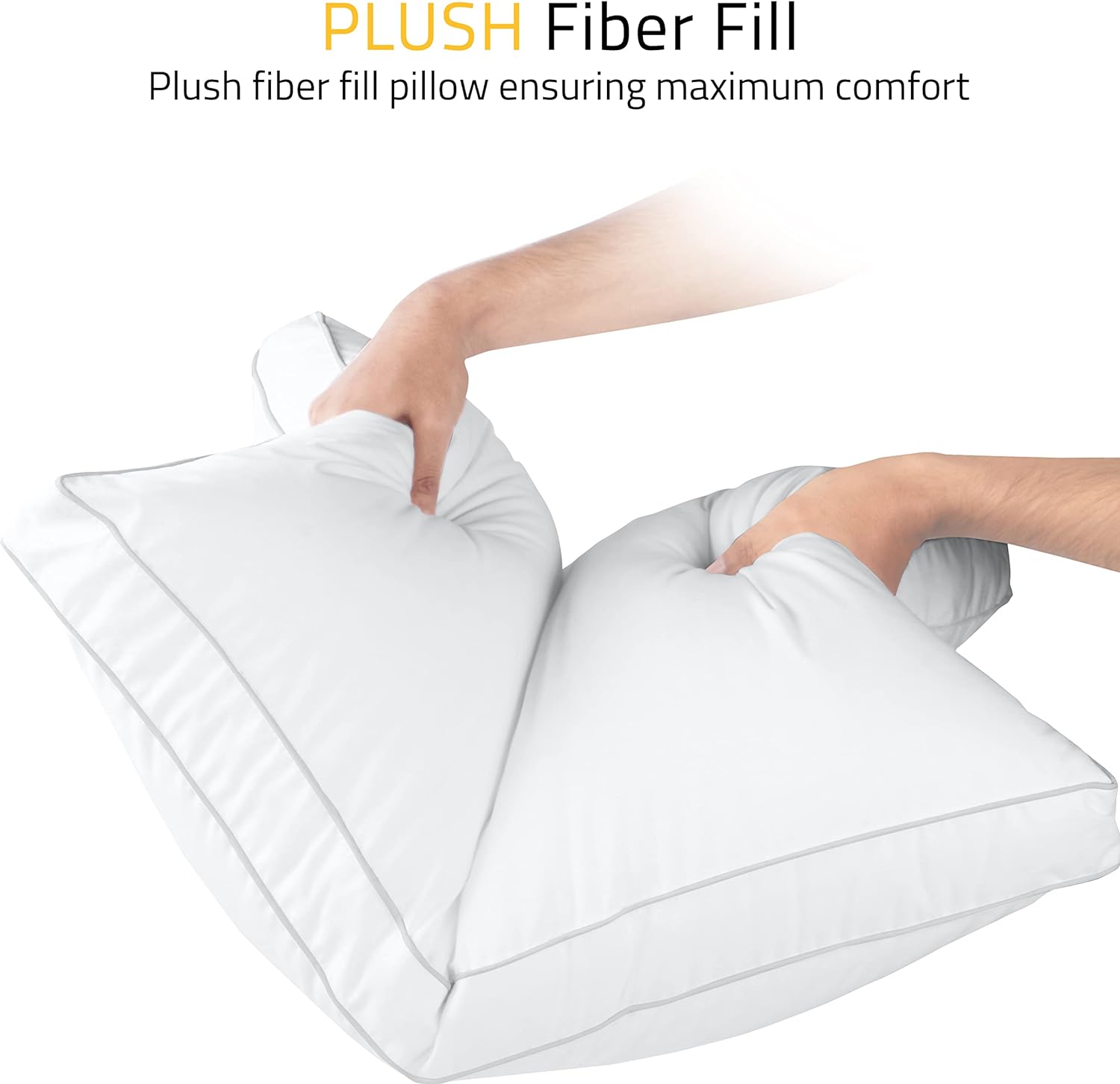 Cooling Gusseted Bed Pillows for Sleepers - Set of 2