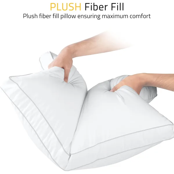 Cooling Gusseted Bed Pillows for Sleepers - Set of 2