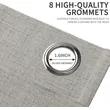 Linen Textured Blackout Curtains 2 Panels Set - Thermal Insulated