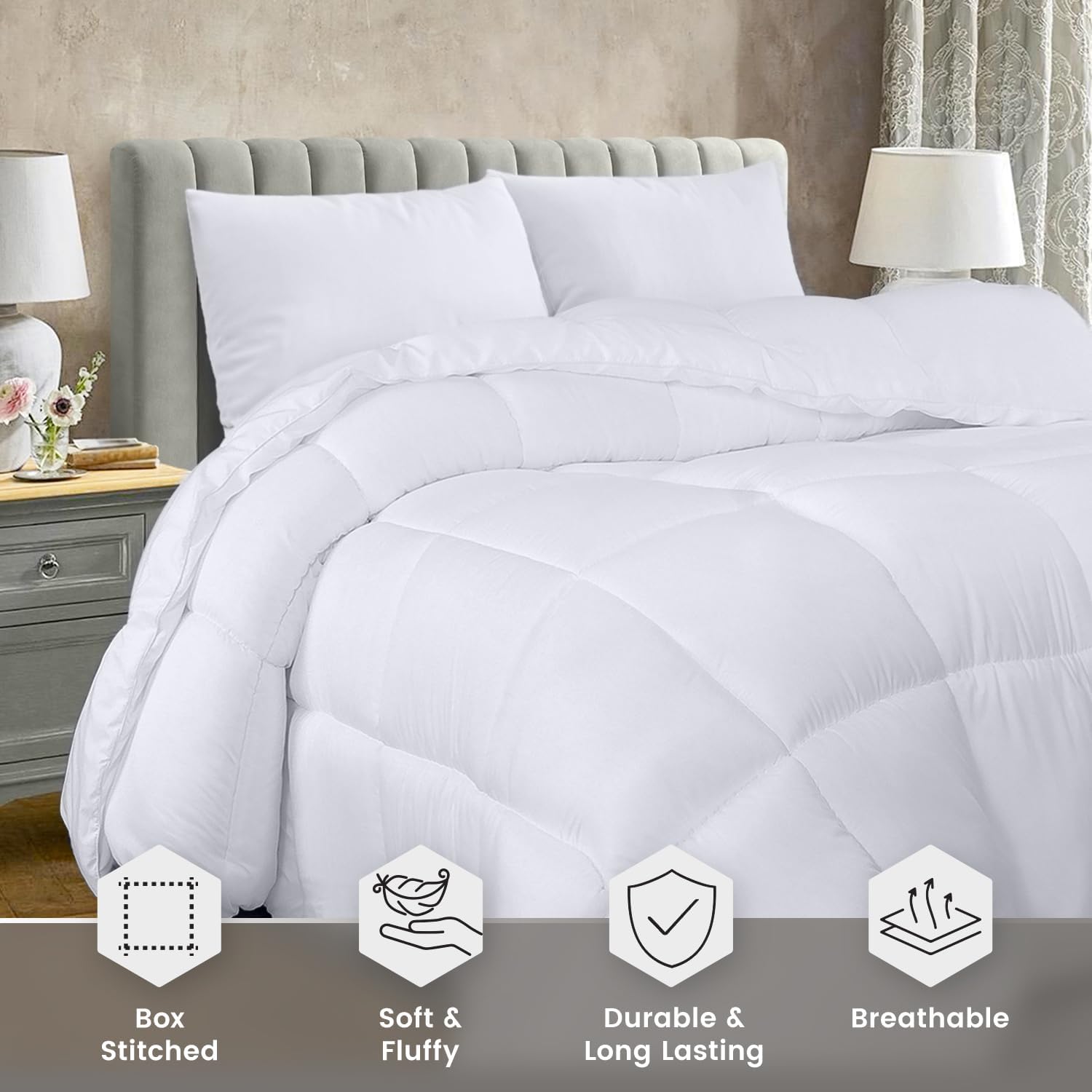 Queen White Bedding Comforter Duvet Insert