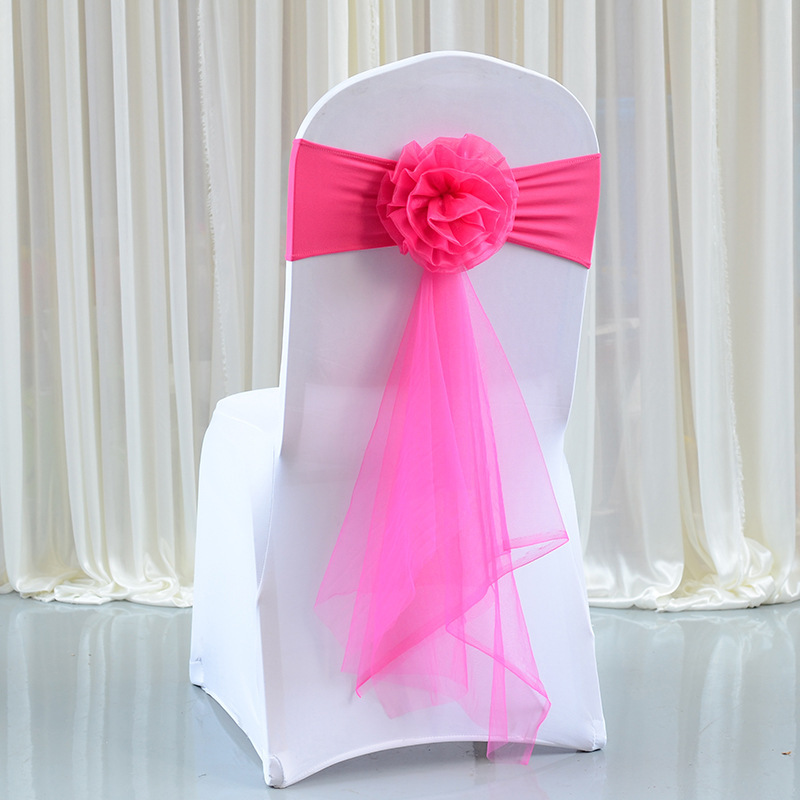 European-Style Wedding Chair Cover with Long Tail Bow