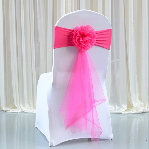 European-Style Wedding Chair Cover with Long Tail Bow