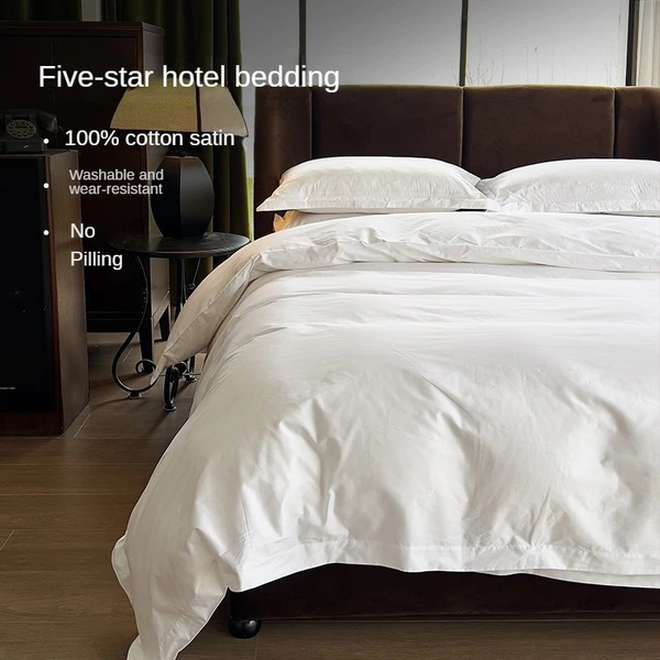 wholesale cotton satin hotel linen bedding set 