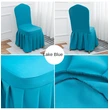 Elastic Hotel Chair Cover with Skirt - Royal Blue & White
