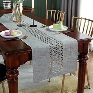 Stylish Double-Layer Eyelet Table Runner