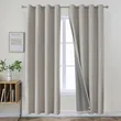 Linen Textured Blackout Curtains 2 Panels Set - Thermal Insulated