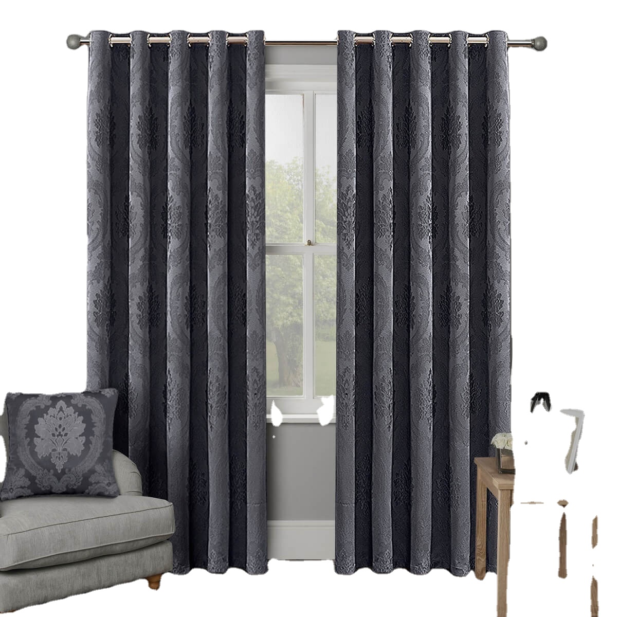 Custom Extra Long Velvet Curtains in Classic Blue for Living Room