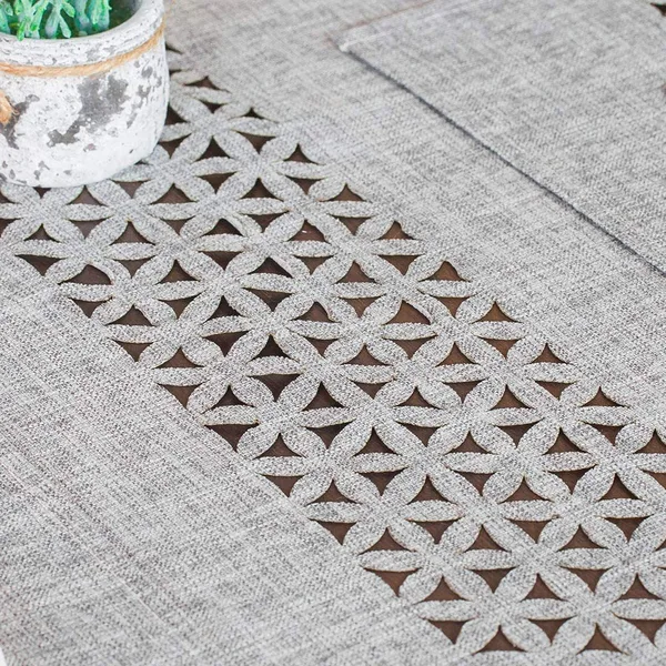 Stylish Double-Layer Eyelet Table Runner