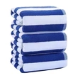 Thick Cotton Beach Towel - Blue & White Stripes
