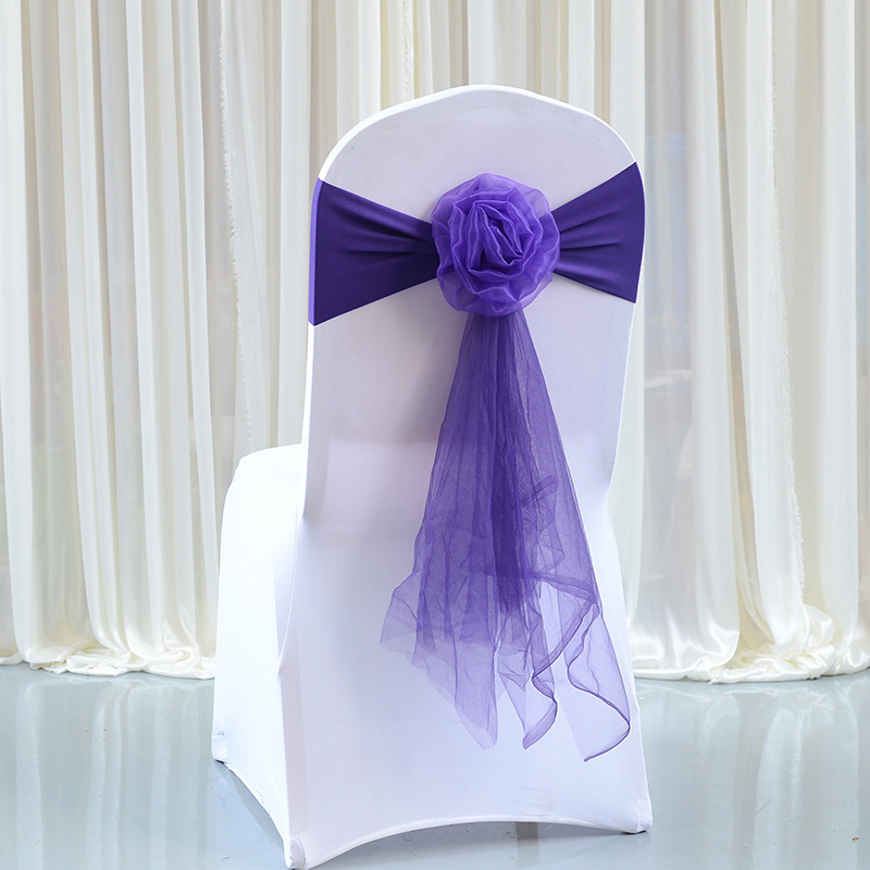 european-style wedding chair cover with long tail bow 