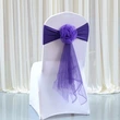 European-Style Wedding Chair Cover with Long Tail Bow
