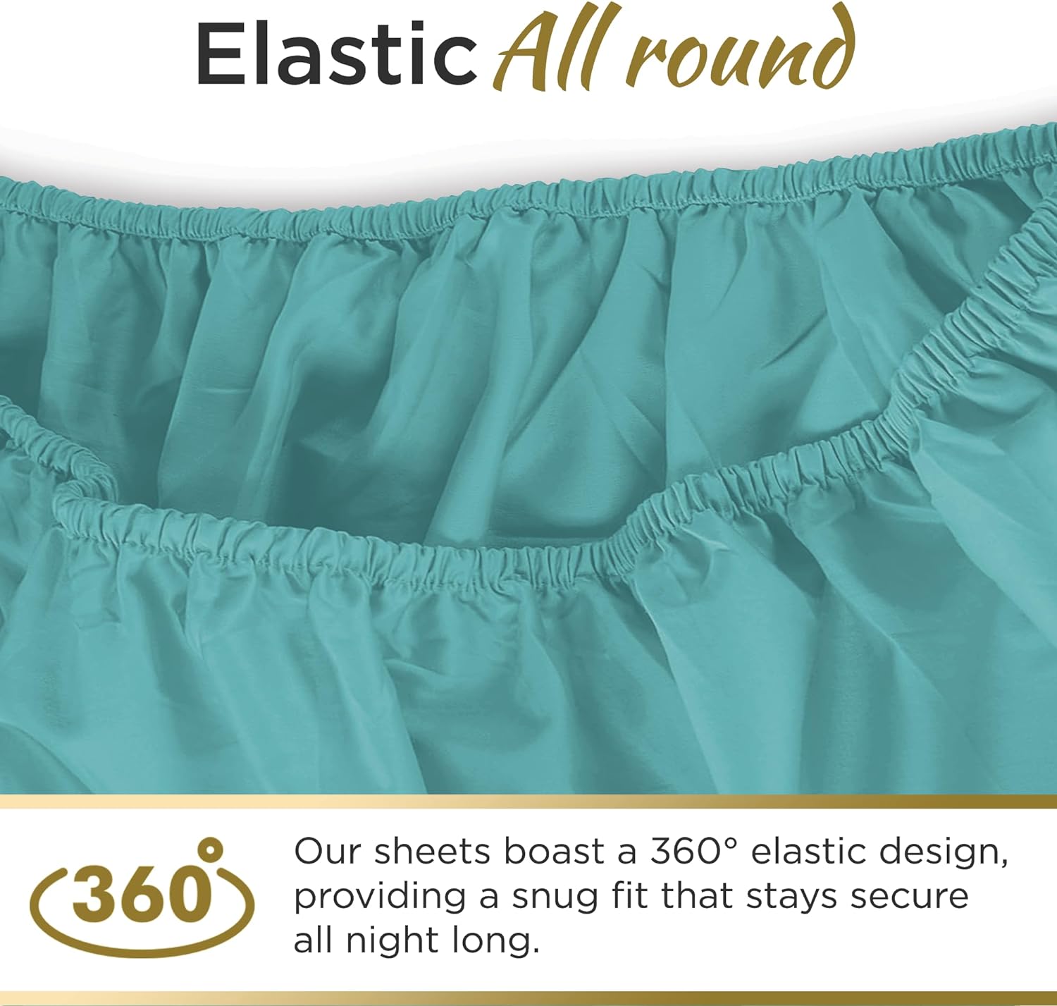 طقم ملاءات سرير مزدوج فائق النعومة من الألياف الدقيقة - أزرق مائي