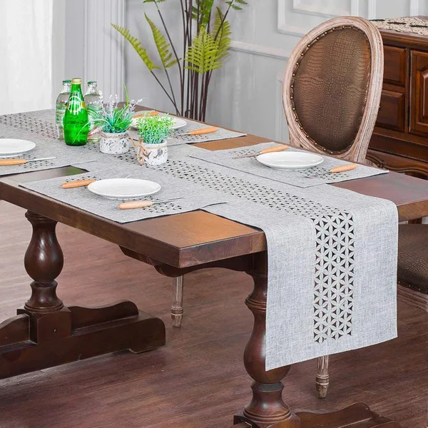 Stylish Double-Layer Eyelet Table Runner