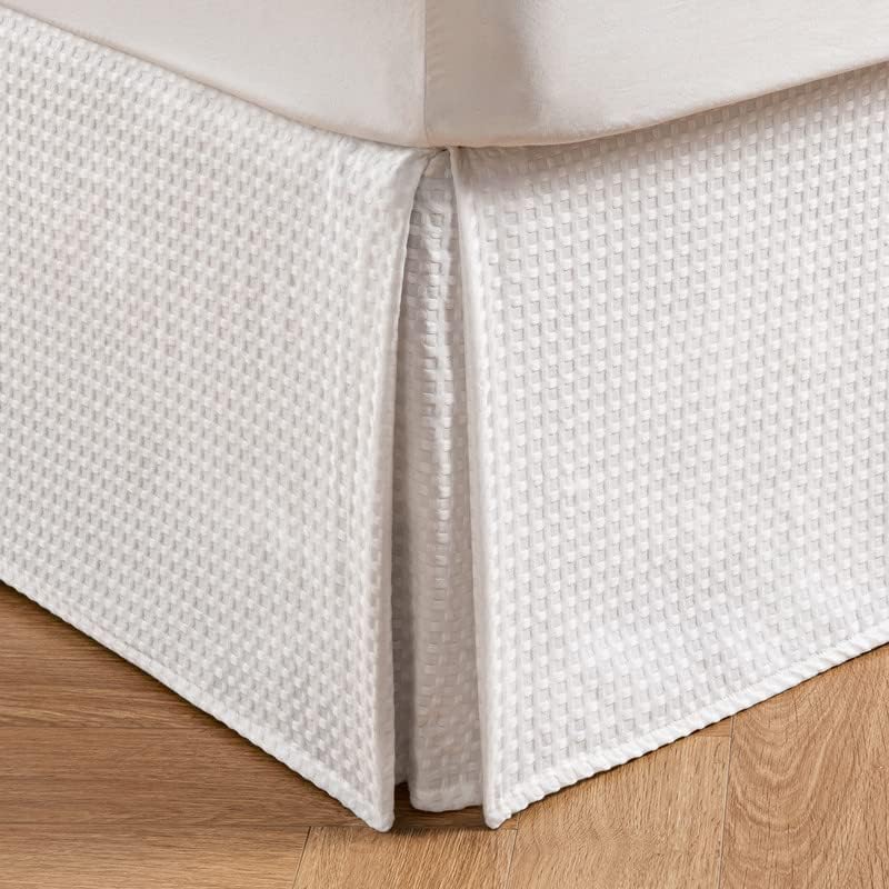 Machine Washable Pleated Waffle Weave Bed Skirt