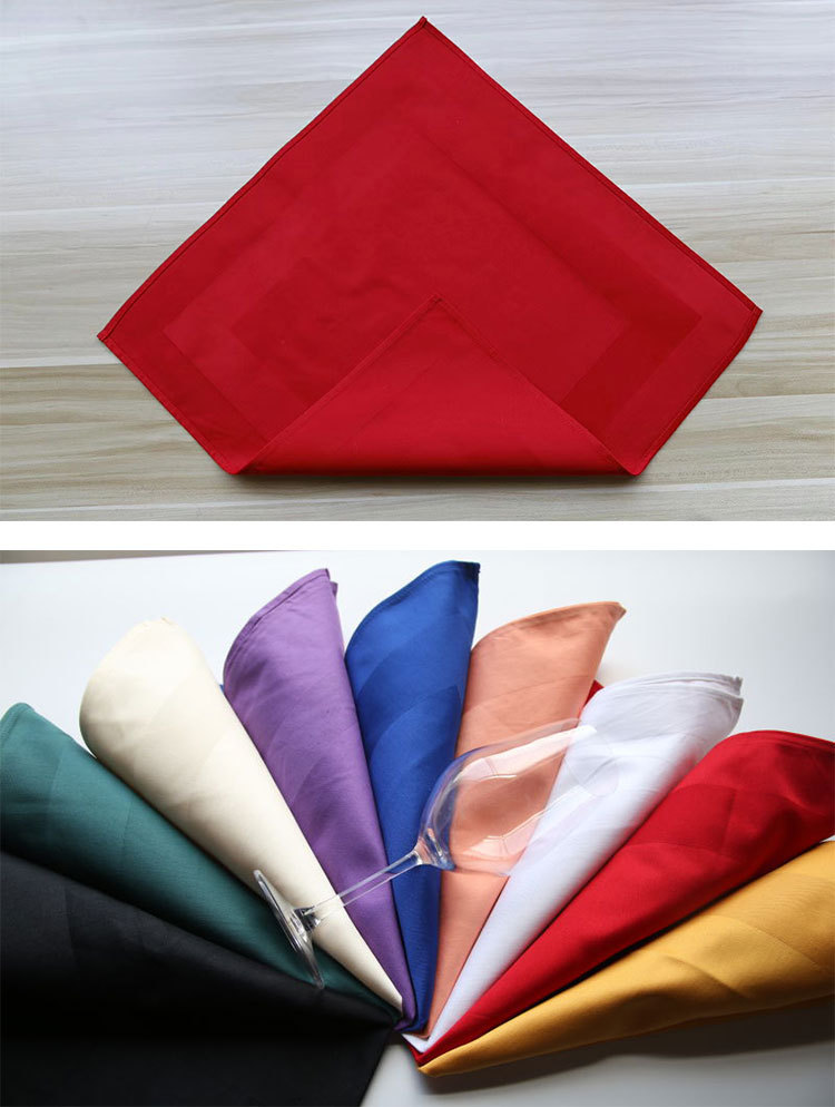 Cotton Napkin Cloth for Hotel Restaurants - 56x56 Satin Frame
