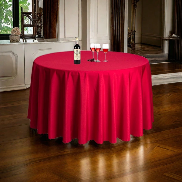 Solid Color Round Tablecloth for Restaurant Banquets