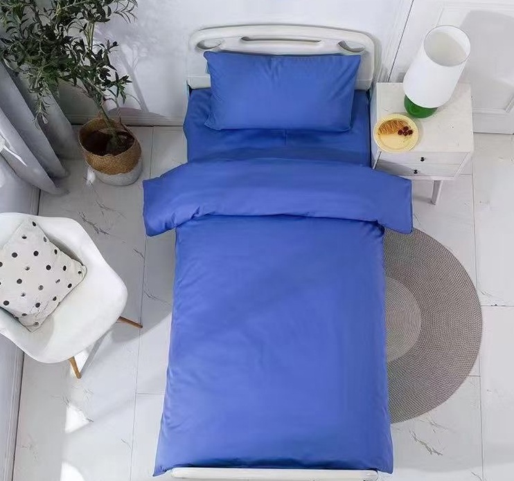 Affordable Blue Quilt Cover Bed Sheet Set for Dorms