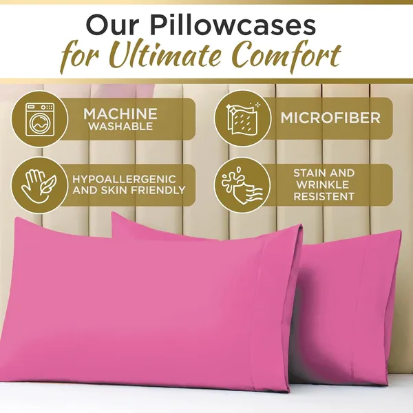 طقم ملاءات مزدوج من الألياف الدقيقة فائقة النعومة - مثالي للأسرة الملكية المنفصلة