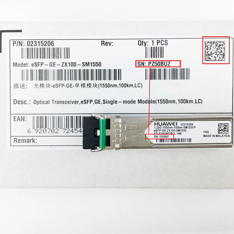 transceptor óptico huawei esfp-ge-zx100-sm1550