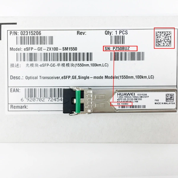 Huawei Optical Transceiver eSFP-GE-ZX100-SM1550