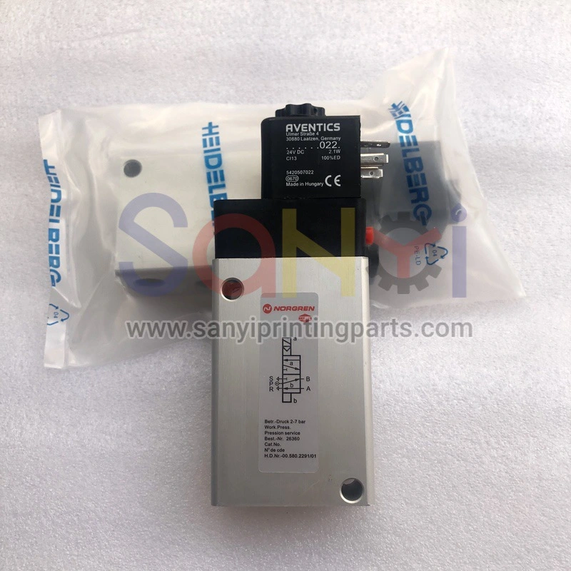 00.580.2291 / 01 heidelberg cd102 sm102 cd74 sm74 sm52 mo válvula de solenoide 