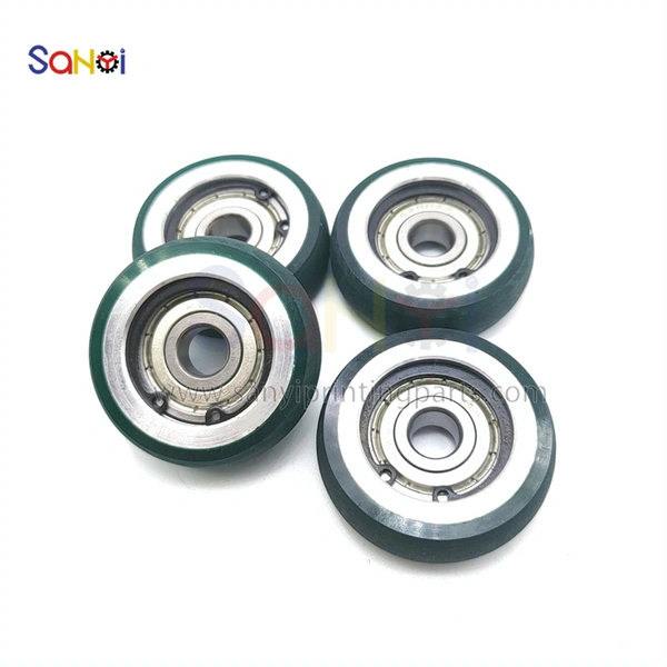 rueda de goma altura 16 mm apertura 10 mm diámetro 48 mm para kba