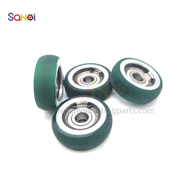 rueda de goma altura 16 mm apertura 10 mm diámetro 48 mm para kba