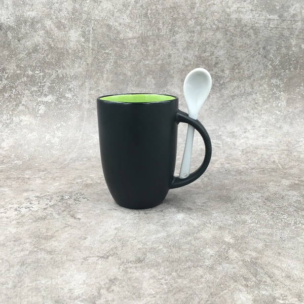 Ceramic mug,Mug with spoon,Stoneware mug,11OZ mug