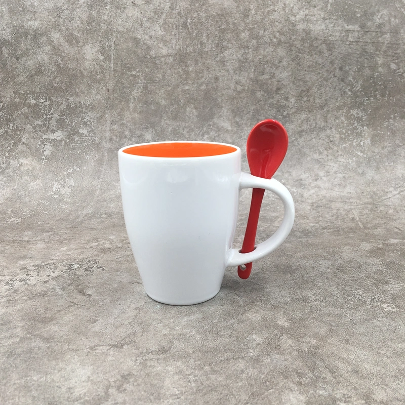 Ceramic mug,Mug with spoon,Stoneware mug,11OZ mug