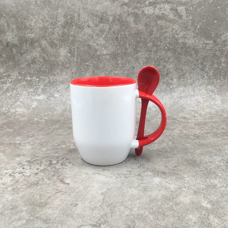 Ceramic mug,sublimation mug,Mug with spoon,Stoneware mug,12OZ mug