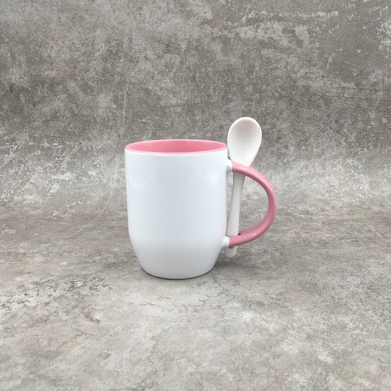 Ceramic mug,sublimation mug,Mug with spoon,Stoneware mug,12OZ mug