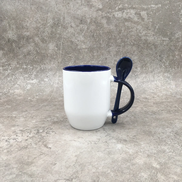 Ceramic mug,sublimation mug,Mug with spoon,Stoneware mug,12OZ mug