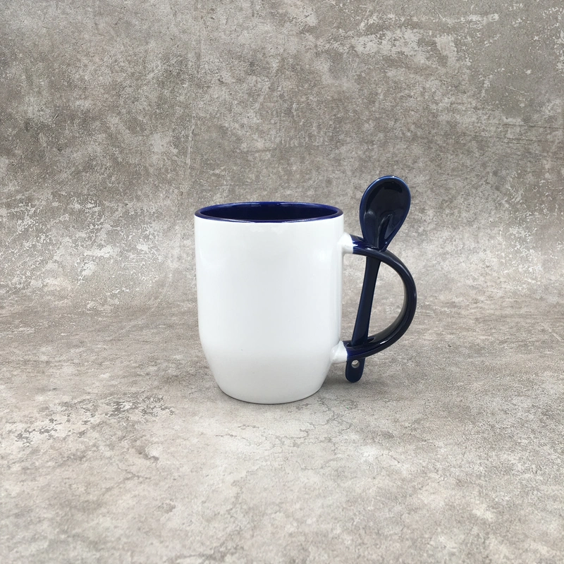 Ceramic mug,sublimation mug,Mug with spoon,Stoneware mug,12OZ mug