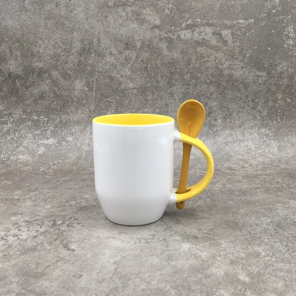 Ceramic mug,sublimation mug,Mug with spoon,Stoneware mug,12OZ mug