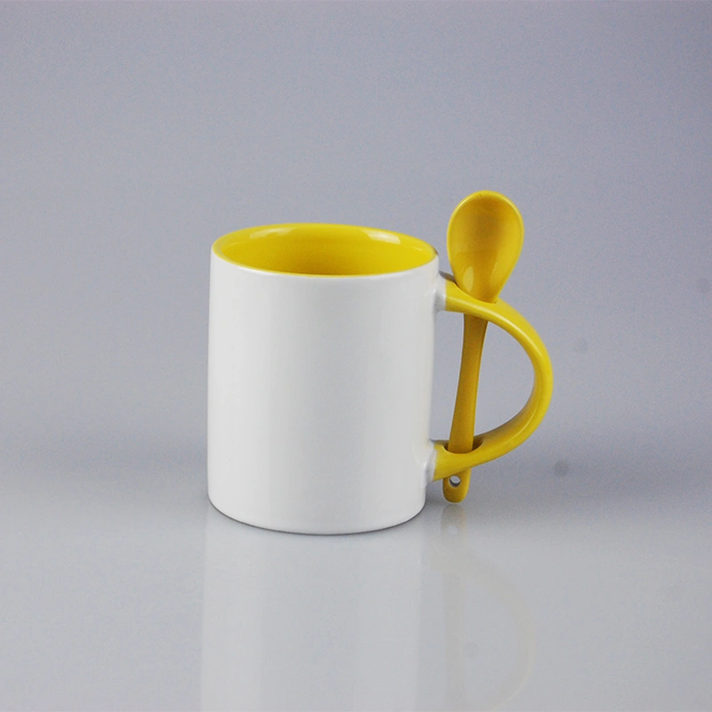 Ceramic mug,sublimation mug,Mug with spoon,Stoneware mug,11OZ mug