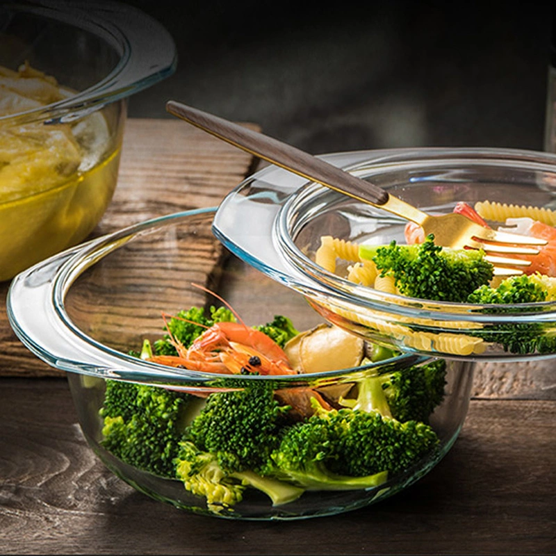 Casserole with lid,Borosilicate Glass,Glass tableware