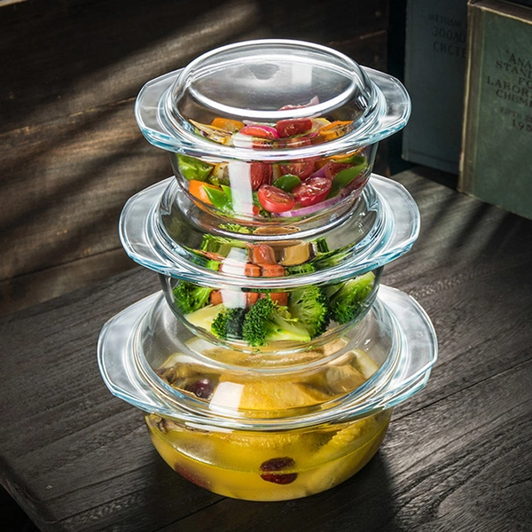 Casserole with lid,Borosilicate Glass,Glass tableware