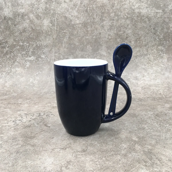 Ceramic mug,Mug with spoon,Stoneware mug,12OZ mug