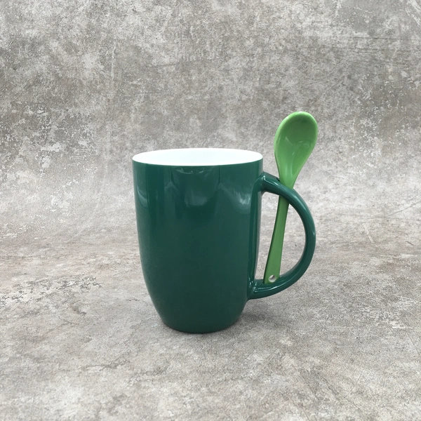 Ceramic mug,Mug with spoon,Stoneware mug,12OZ mug