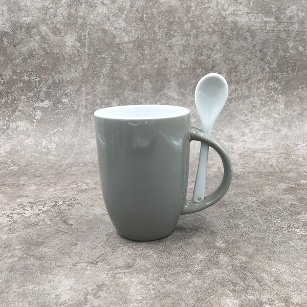 Ceramic mug,Mug with spoon,Stoneware mug,11OZ mug