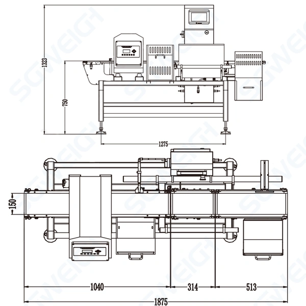 SG-JS150 Professional Combo Metal Detector & Checkweigher