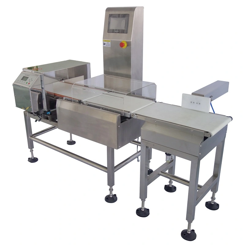 Snack Food Meat Products Online Weight Checker And Metal Detector Machine Combo